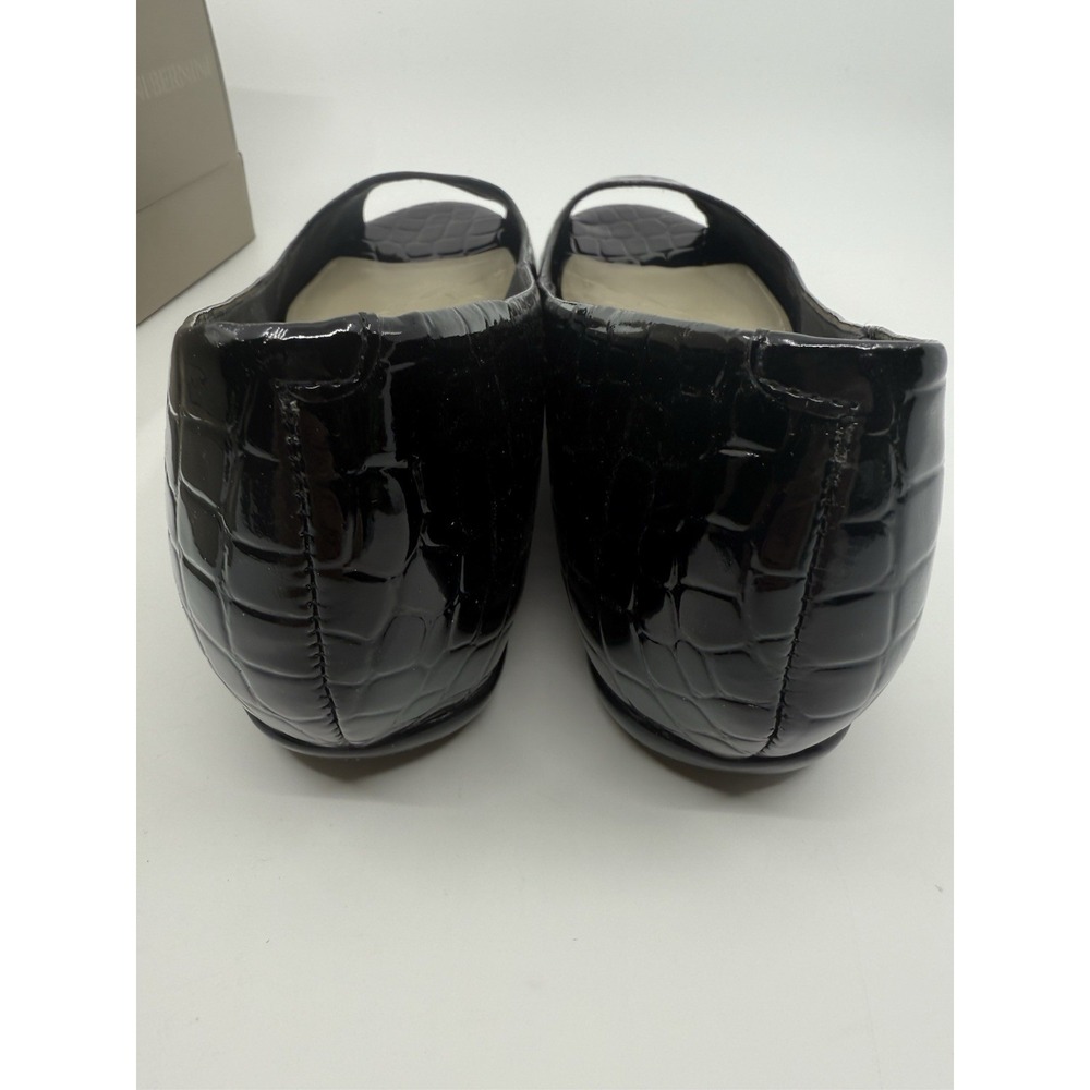 Giani Bernini Black Leather Flat‎ Peep Toe Shoes Size 8.5 NIB Macys - Picture 3 of 7